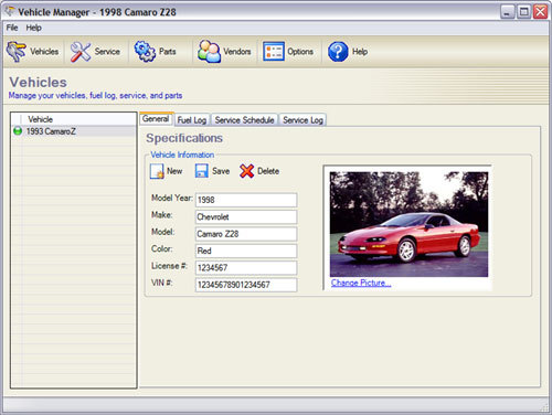 Vehicle Manager Screenshot